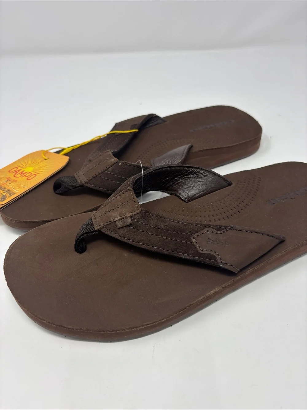 New Campo Del Sol by Cobian | Men's Brown Leather Flip Flop Sandals